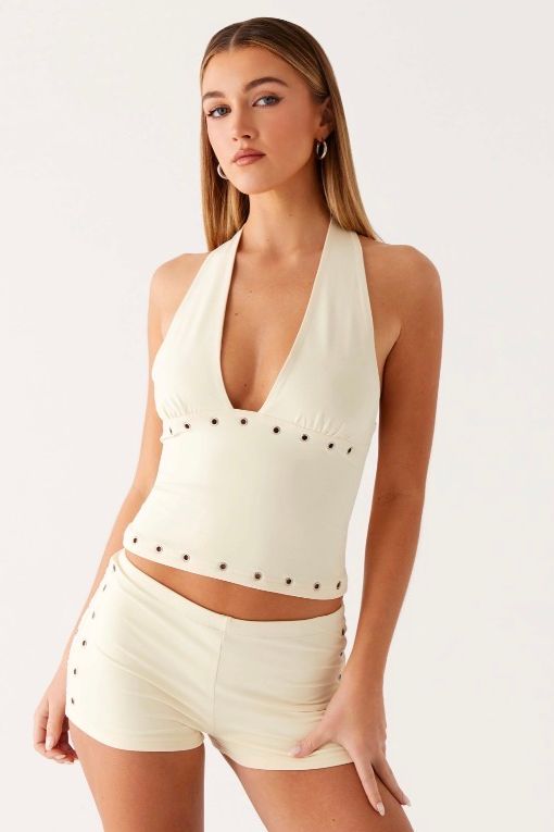 Roxy mini shorts and Halter top